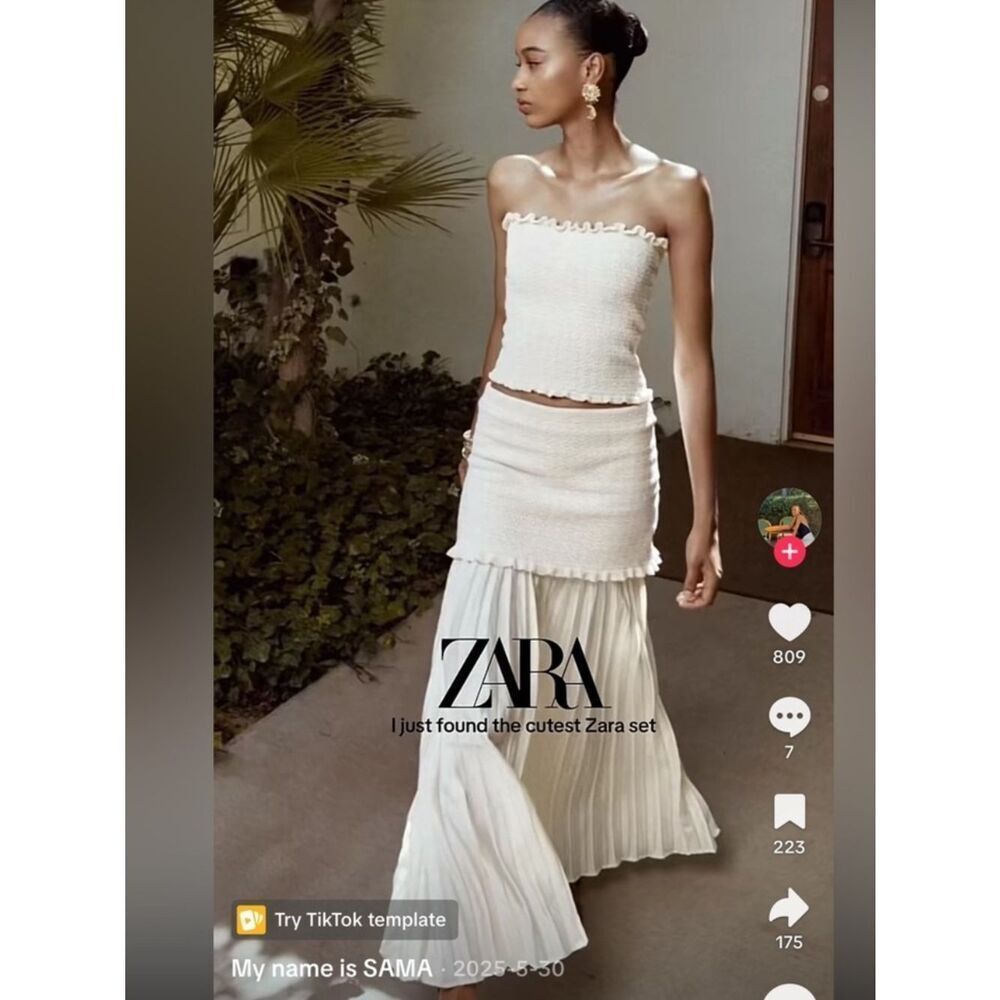 ZARA COMBINED KNIT SKIRT